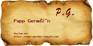 Papp Germán névjegykártya